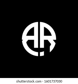 monogram logo circle ribbon style design template