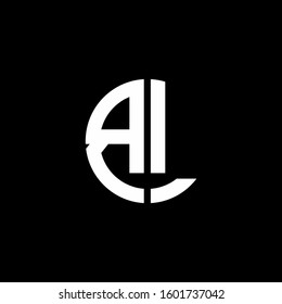 monogram logo circle ribbon style design template