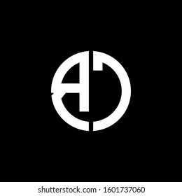 monogram logo circle ribbon style design template
