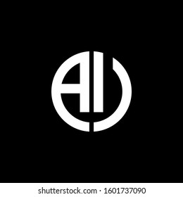 monogram logo circle ribbon style design template