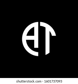 monogram logo circle ribbon style design template