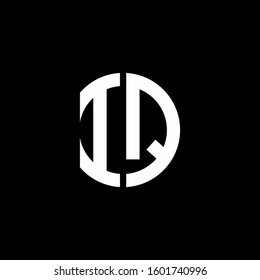 monogram logo circle ribbon style design template