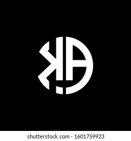 monogram logo circle ribbon style design template