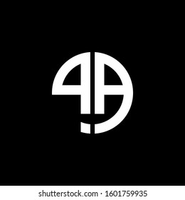 monogram logo circle ribbon style design template