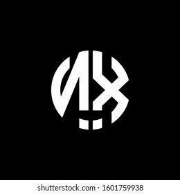 monogram logo circle ribbon style design template