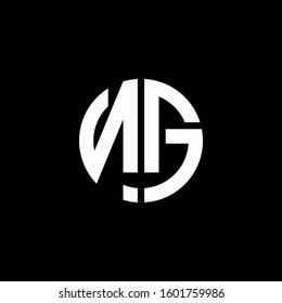 monogram logo circle ribbon style design template