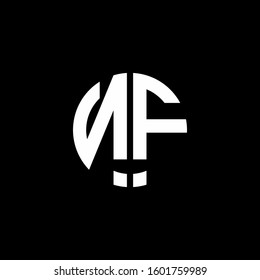 monogram logo circle ribbon style design template