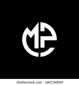 monogram logo circle ribbon style design template