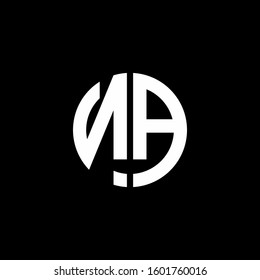 monogram logo circle ribbon style design template