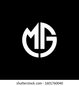 monogram logo circle ribbon style design template