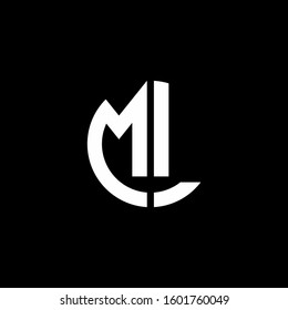 monogram logo circle ribbon style design template