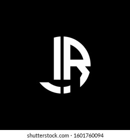monogram logo circle ribbon style design template