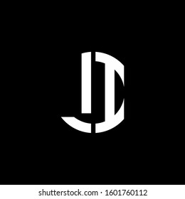 monogram logo circle ribbon style design template
