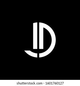 monogram logo circle ribbon style design template