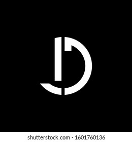 monogram logo circle ribbon style design template