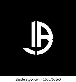 monogram logo circle ribbon style design template