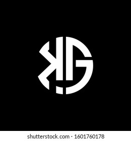 monogram logo circle ribbon style design template