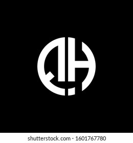 monogram logo circle ribbon style design template
