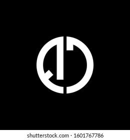 monogram logo circle ribbon style design template