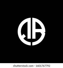 monogram logo circle ribbon style design template