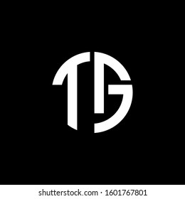 monogram logo circle ribbon style design template