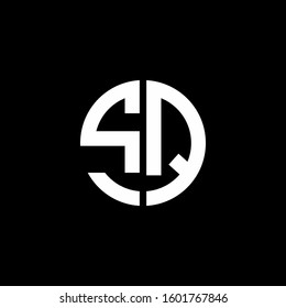 monogram logo circle ribbon style design template
