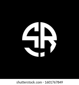 monogram logo circle ribbon style design template