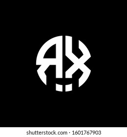 monogram logo circle ribbon style design template