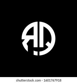 monogram logo circle ribbon style design template