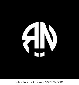 monogram logo circle ribbon style design template
