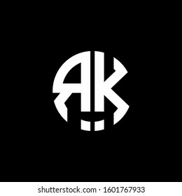 monogram logo circle ribbon style design template