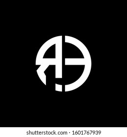 monogram logo circle ribbon style design template