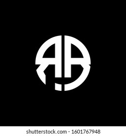 monogram logo circle ribbon style design template