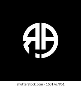 monogram logo circle ribbon style design template
