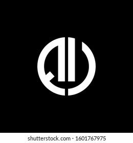 monogram logo circle ribbon style design template