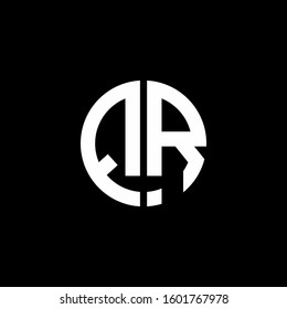 monogram logo circle ribbon style design template