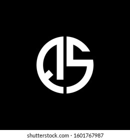 monogram logo circle ribbon style design template