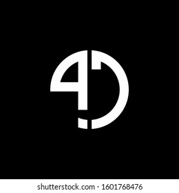 monogram logo circle ribbon style design template