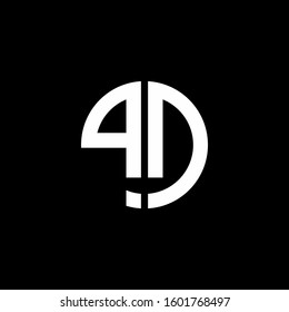monogram logo circle ribbon style design template
