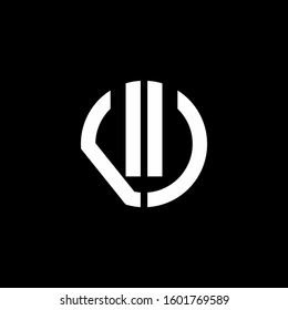 monogram logo circle ribbon style design template