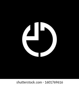 monogram logo circle ribbon style design template