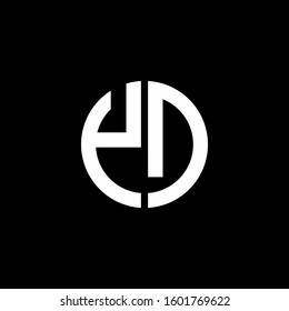 monogram logo circle ribbon style design template