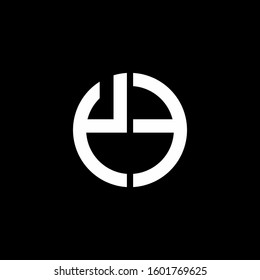 monogram logo circle ribbon style design template