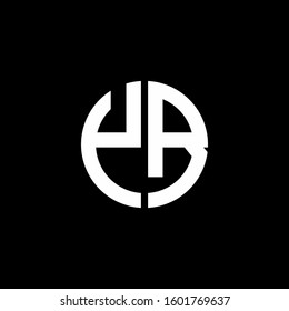 monogram logo circle ribbon style design template