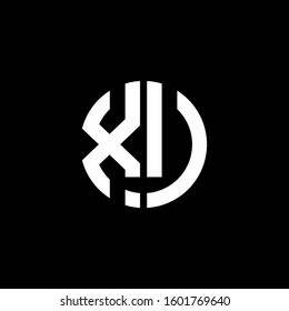 monogram logo circle ribbon style design template