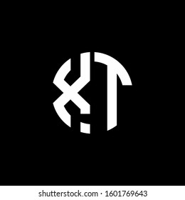 monogram logo circle ribbon style design template