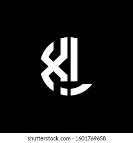 monogram logo circle ribbon style design template
