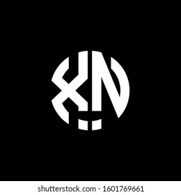 monogram logo circle ribbon style design template