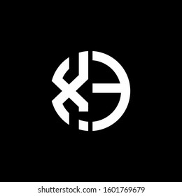 monogram logo circle ribbon style design template