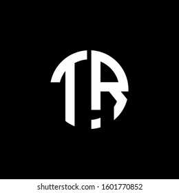 monogram logo circle ribbon style design template